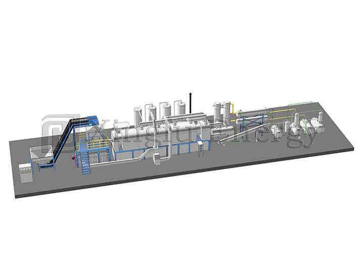 15 T fully continuous waste tyre pyrolysis plant