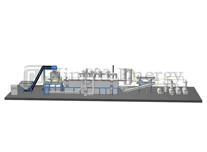 30 T fully continuous waste tyre pyrolysis plant